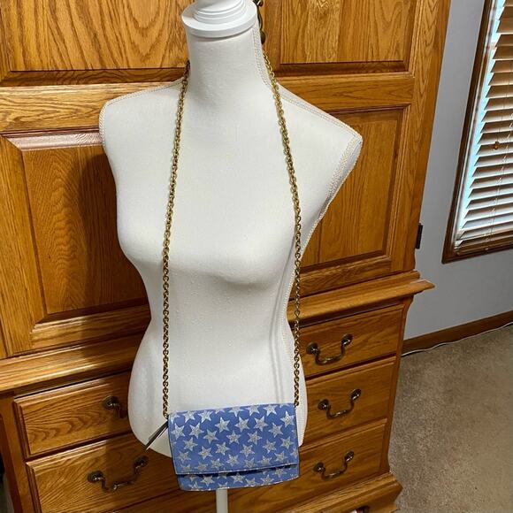 J.Crew Harrison Clutch Convertible Crossbody Bag Stars Glitter 4th of July NWT - Picture 2 of 16